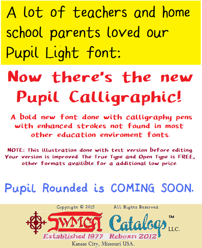 Pupil Caligraphic Font poster