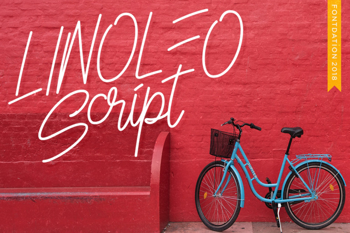 Linoleo Script Font poster