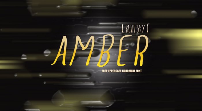Amber Blue Sky Font poster