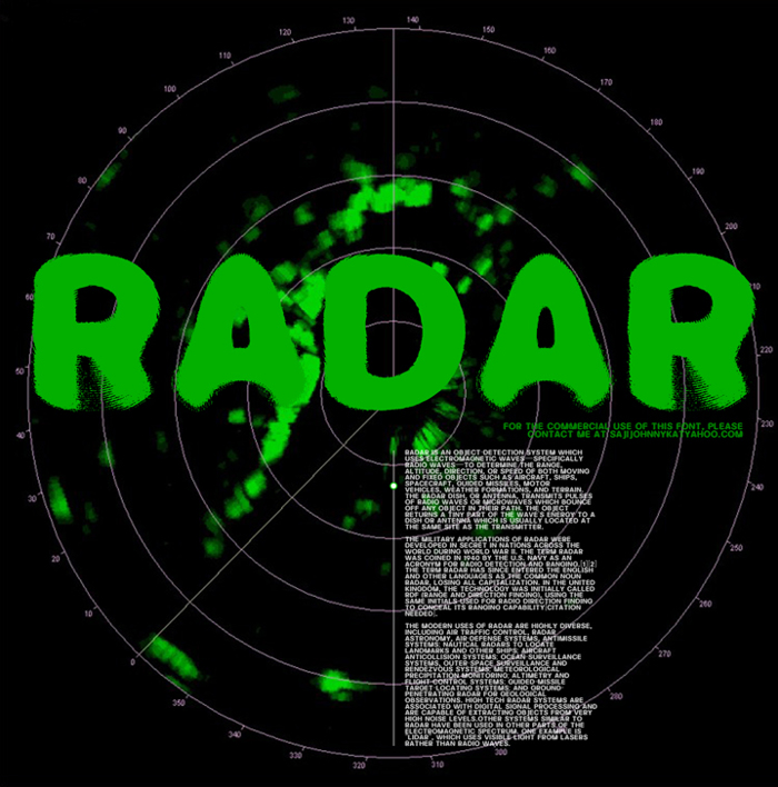 RADAR Font poster