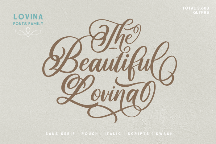 Beautiful Lovina Font poster