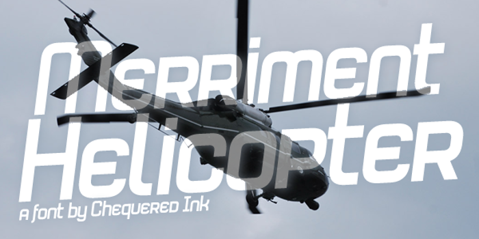 Merriment Helicopter Font poster