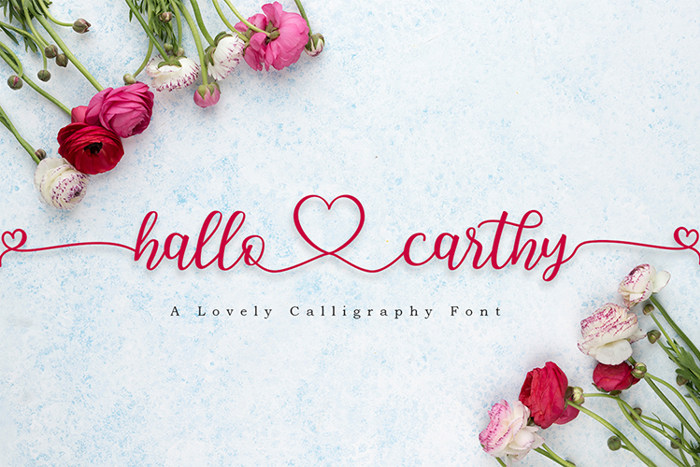 Hallo Carthy Font poster