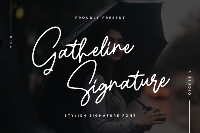 Gatheline Signature Font poster