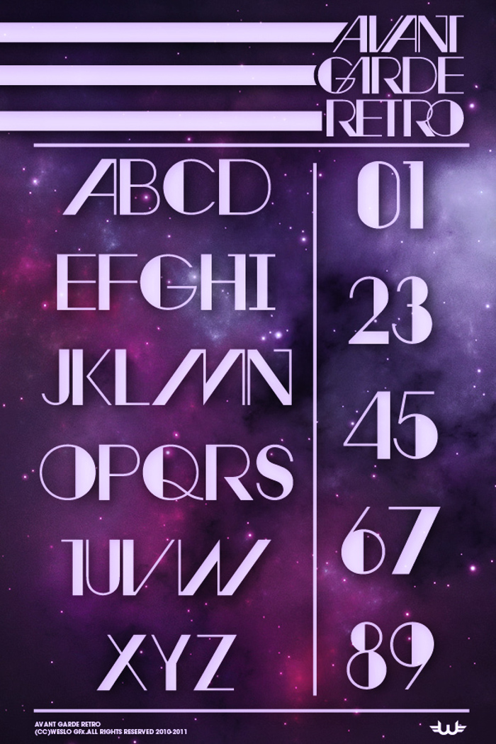 Avant Retro Font poster