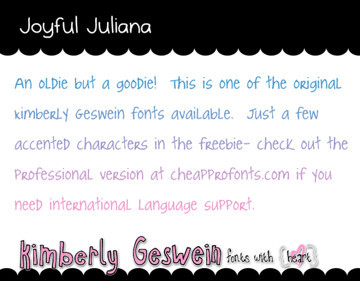 Joyful Juliana Font poster