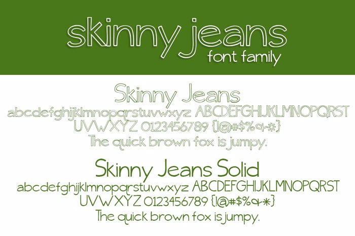 {skinny} jeans Font poster