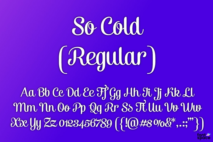 So Cold Font poster