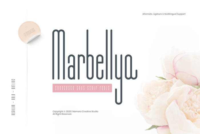 Marbellya Condensed Sans Serif Font poster
