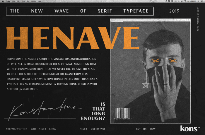 HENAVE Font poster