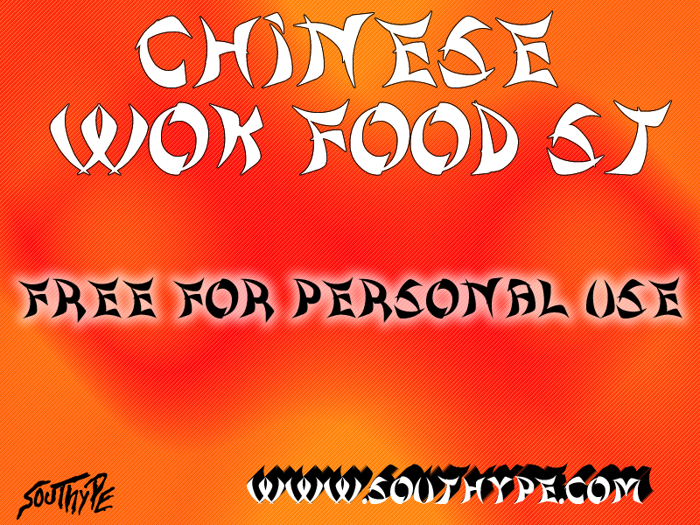 Chinese Wok Food St Font poster