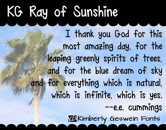 KG Ray of Sunshine Font poster