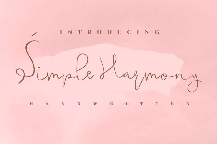 Simple Harmony Font poster