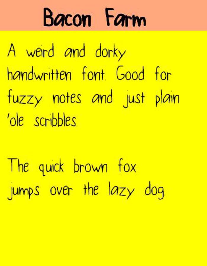 BaconFarm Font poster