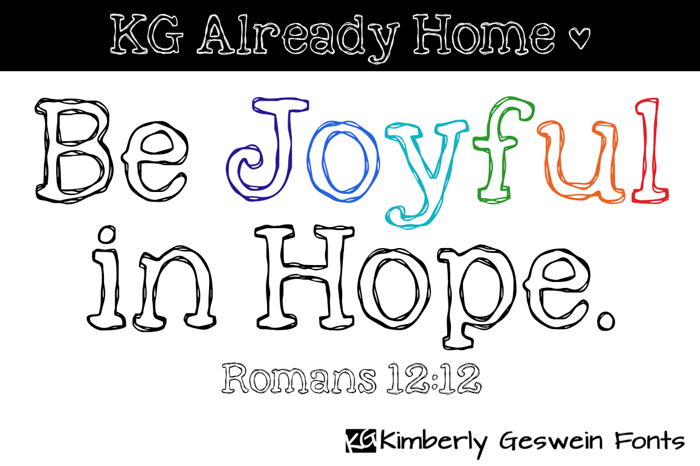 KG Already Home Font poster