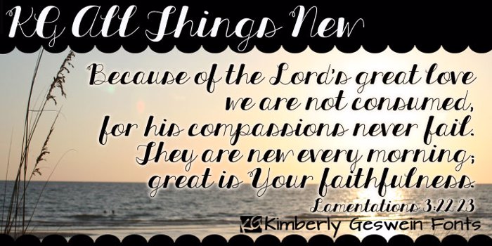 KG All Things New Font poster