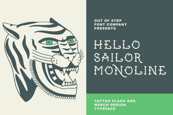 Hello Sailor Monoline Font poster