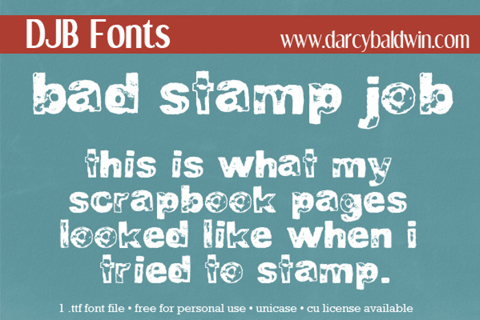 DJB BAD STAMP JOB 1 Font poster