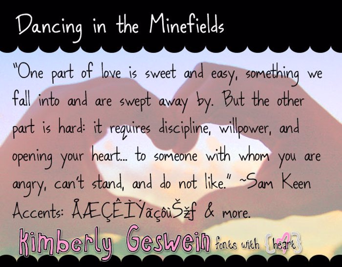 Dancing in the Minefields Font poster