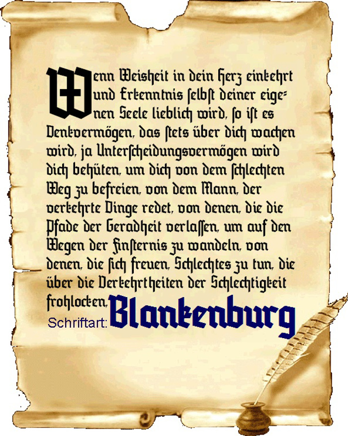 Blankenburg Font poster