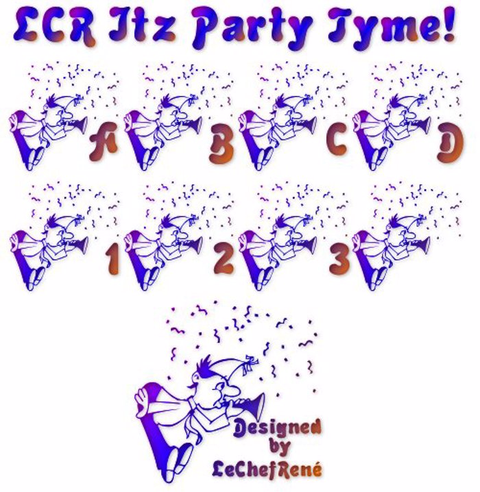 LCR Itz Party Tyme! Font poster