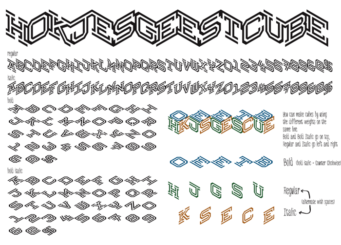 Hokjesgeestcube Font poster
