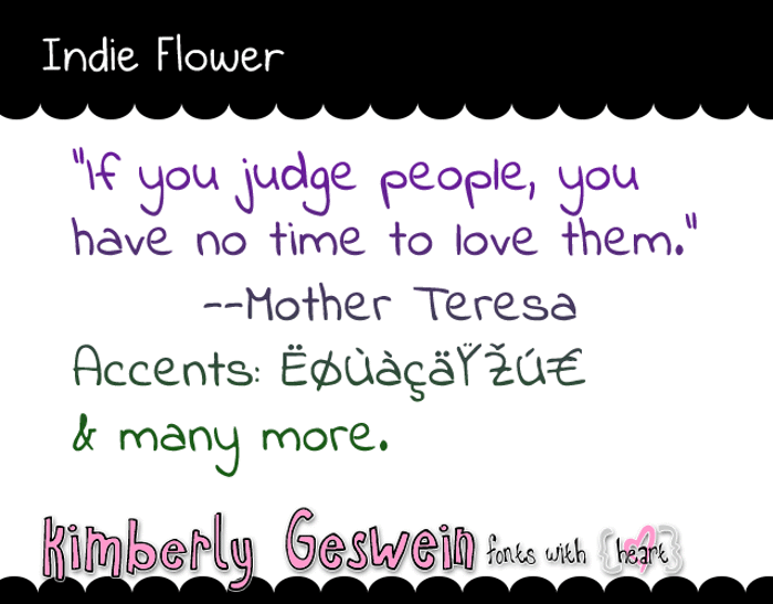 Indie Flower Font poster