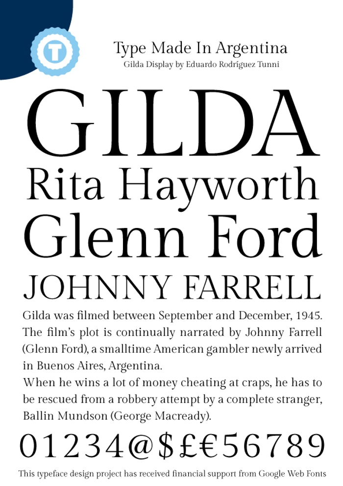 Gilda Display Font poster