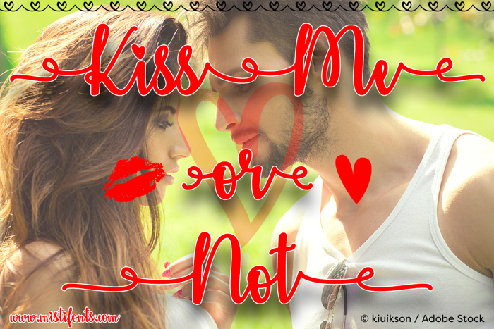 Kiss Me or Not Font poster