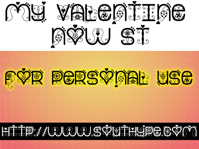 My Valentine Now St Font poster