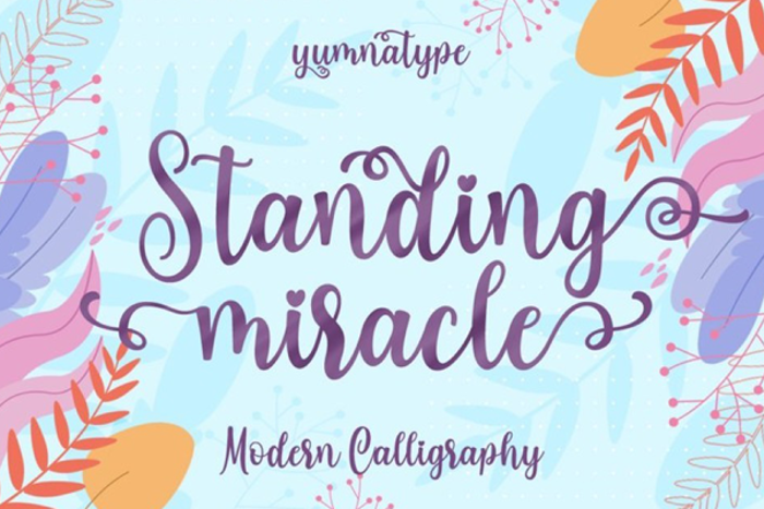 Standing Miracle Font poster