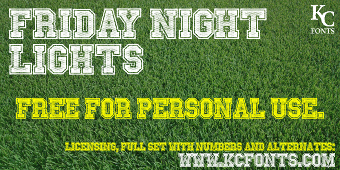 Friday Night Lights Font poster