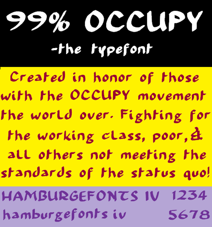 99 % OCCUPY Font poster