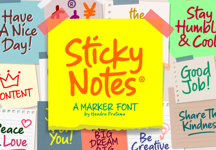 Sticky Notes Font poster
