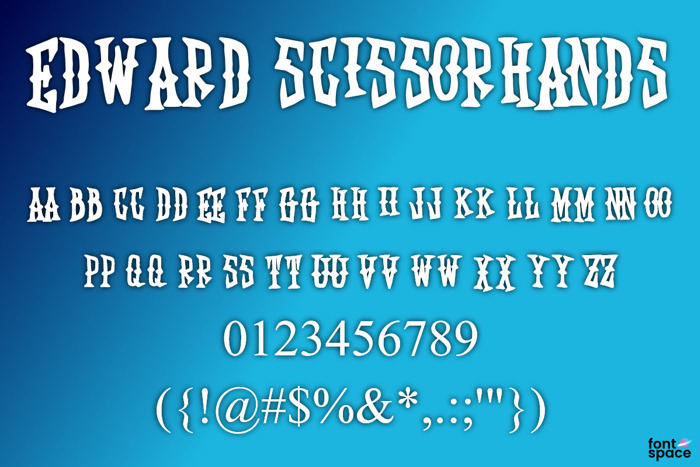 Edward Scissorhands Font poster