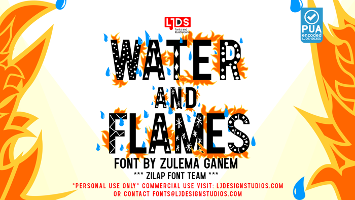 Water and Flames Font poster
