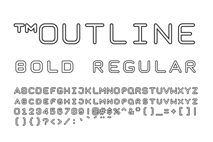 Taurus Mono Outline Font poster