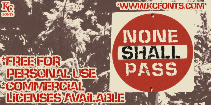 None Shall Pass Font poster