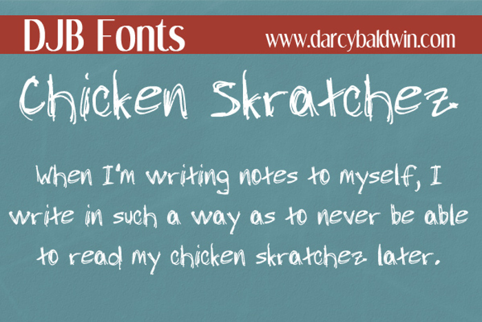 DJB Chicken Skratchez Font poster