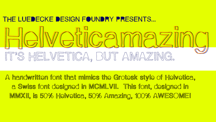 Helveticamazing Font poster