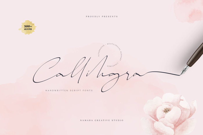 Callihgra Script Font poster