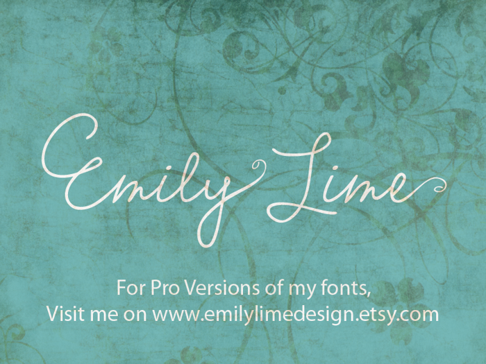 Emily Lime Words Font poster