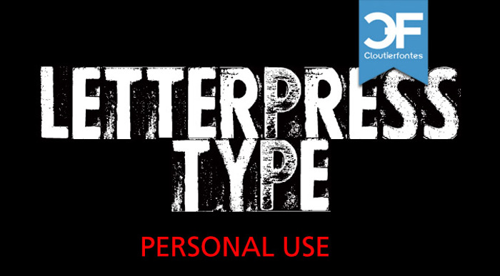 CF Letterpress Type Font poster