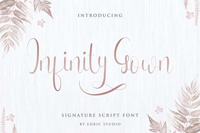 Infinity Gown Font poster