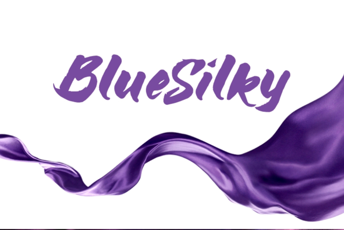 Blue Silky Font poster
