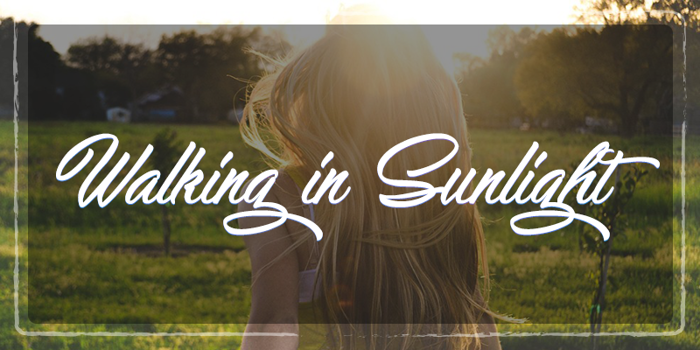 Walking in Sunlight Font poster