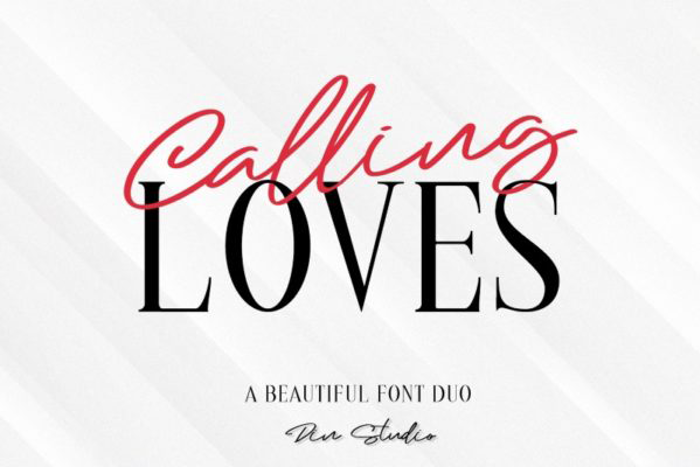 Calling Loves Font poster