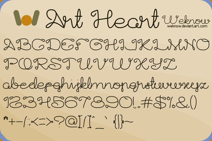 Art HEART Font poster