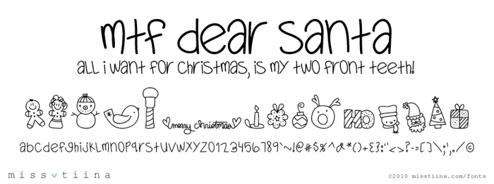 MTF Dear Santa Font poster