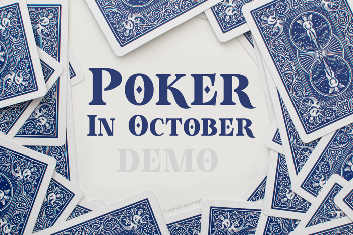 Poker In October Demo Font poster